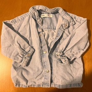Zara 2T toddler button up denim shirt